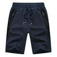 thumbnail image 1 of Tyhengta Mens Shorts Casual Drawstring Zipper Pockets Elastic Waist DK2081/Navy 40, 1 of 8