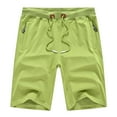thumbnail image 1 of Tyhengta Mens Shorts Casual Drawstring Zipper Pockets Elastic Waist Fruit Green 34, 1 of 8