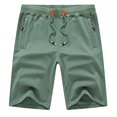 thumbnail image 1 of Tyhengta Mens Shorts Casual Drawstring Zipper Pockets Elastic Waist Olive 34, 1 of 8