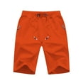 thumbnail image 1 of Tyhengta Mens Shorts Casual Drawstring Zipper Pockets Elastic Waist Orangered 38, 1 of 8