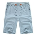 thumbnail image 1 of Tyhengta Mens Shorts Casual Drawstring Zipper Pockets Elastic Waist Silvergray 36, 1 of 8