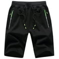 thumbnail image 1 of Tyhengta Mens Shorts Casual Sports Drawstring Zipper Pockets Elastic Waist Black 40, 1 of 8