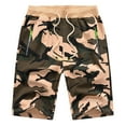 thumbnail image 1 of Tyhengta Mens Shorts Casual Sports Drawstring Zipper Pockets Elastic Waist CamoKhaki 30, 1 of 8