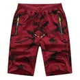 thumbnail image 1 of Tyhengta Mens Shorts Casual Sports Drawstring Zipper Pockets Elastic Waist CamoWine 32, 1 of 8