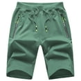 thumbnail image 1 of Tyhengta Mens Shorts Casual Sports Drawstring Zipper Pockets Elastic Waist Olive 36, 1 of 8
