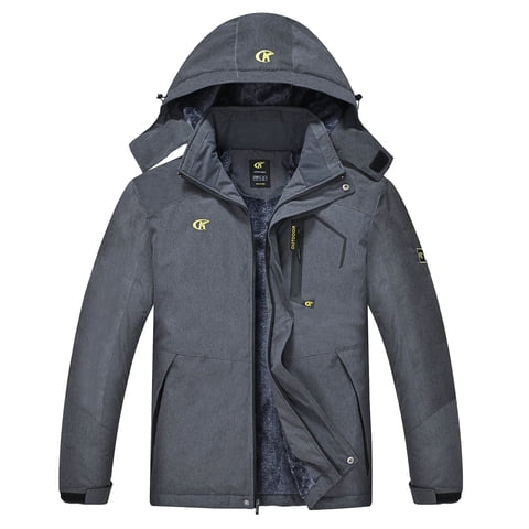 Men's Waterproof Ski Jacket Warm Winter Snow Coat Mountain Windbreaker Hooded Raincoat Cation Darkgray L