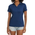 thumbnail image 1 of Tyhengta Women's Golf Polo Shirts Collared V Neck Short Sleeve UPF 50+ Quick Dry Tennis Shirt Dry Fit Moisture Wicking Dark blue S, 1 of 7
