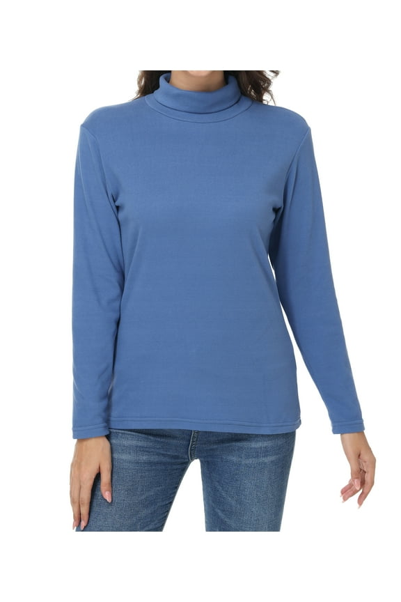 Women's Turtleneck Sweaters Long Sleeve Pullover Sweaters Mock Neck Knitted T-Shirt Basic Slim Fit Tee Tops Greyish blue 2XL