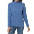 thumbnail image 1 of Tyhengta Women's Turtleneck Sweaters Long Sleeve Pullover Sweaters Mock Neck Knitted T-Shirt Basic Slim Fit Tee Tops Greyish blue L, 1 of 7