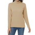 thumbnail image 1 of Tyhengta Women's Turtleneck Sweaters Long Sleeve Pullover Sweaters Mock Neck Knitted T-Shirt Basic Slim Fit Tee Tops Khaki XL, 1 of 7