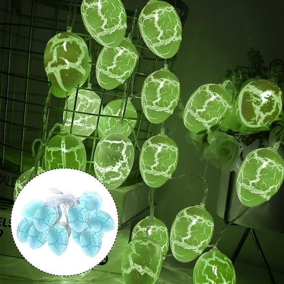 Tyidzon 10 LED String Lights Easter Egg Lights 59 Inch Easter Lights String for Home Table Tree Mantel Party Decor, Indoor String Lights Green