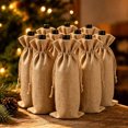thumbnail image 1 of Tyidzon 10 Pcs Christmas Wine Bottle Gift Bags, 13.8 x 5.9 in Reusable Drawstring Fabric Pouches for Holiday Party Presents, 1 of 8