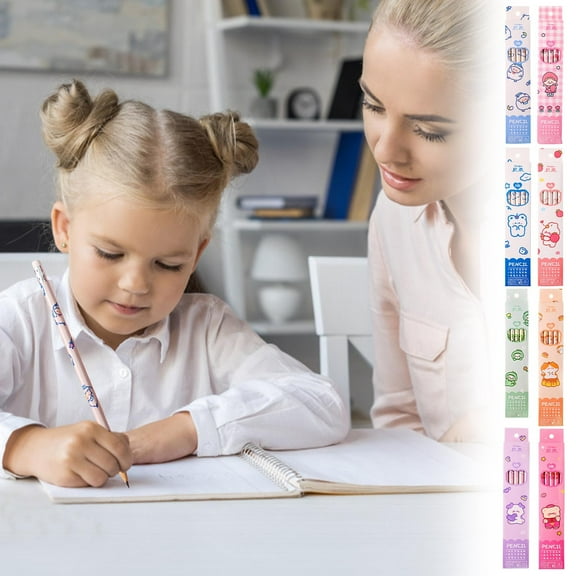 Tyidzon 10 Pcs Wooden Pencil with Eraser, Drawing Pencils for Writing Fun Assorted Novelty, Office Supplies for Classroom, Student Rewards