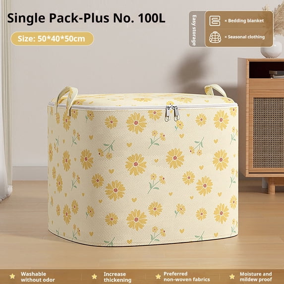 Tyidzon 100L Storage Bags with Zipper, Space Saving Moving Boxes, Foldable Moving Organizer Bags for Comforters, Clothes, Blankets(20"L x 16"W x 20" H)