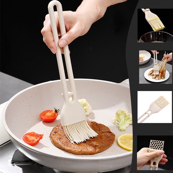 Tyidzon 11 Inch Basting Brush, Silicone Heat Resistants Grill Basting Brushes, Basting Brush for Cooking BBQ Grill Barbecue Baking Kitchen Food Brush Gray