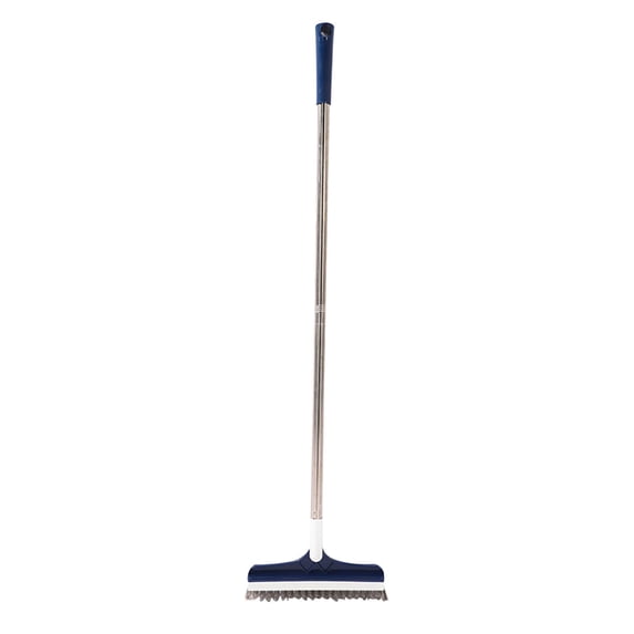 Tyidzon 2 in 1 Scrub Brush with Handle, 35 Inch Floor Scrub Brush Squeegee Broom for Cleaning, Shower Scrubber Floor Broom Squeegee for Concrete Tile Wall Deck Patio