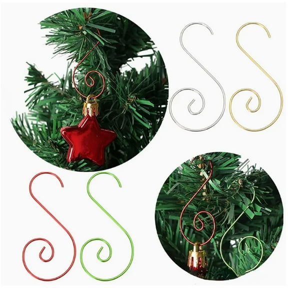 Tyidzon 20 Pack Ornament Hooks for Christmas, Essential Christmas Ornaments Hooks, Xmas Ornament Hangers for Christmas Tree Decorations Gold