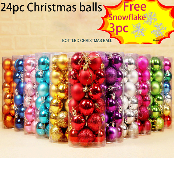 Tyidzon 24Pc Christmas Balls for Christmas Tree Decorations, 1.18" Shatterproof Christmas Ornaments, Hanging Balls Ornaments for Holiday Wedding Party Decor Christmas Decorations Gifts