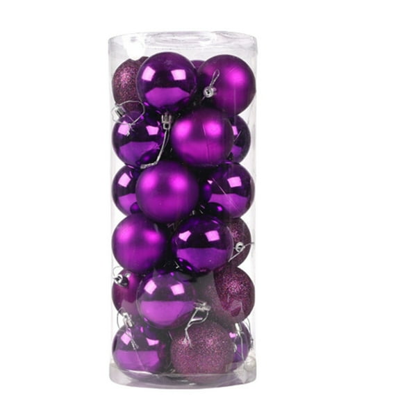 Tyidzon 24Pc Christmas Balls Ornaments for Xmas Tree - Shatterproof Christmas Tree Decor Hanging Ball for Holiday Wedding Party Decorations, Purple