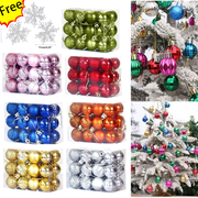 Tyidzon 24Pcs Christmas Balls Ornaments, Christmas Tree Decorations Shatterproof Balls, Hanging Ornaments Set for Xmas Tree Wedding Party Holiday Decor