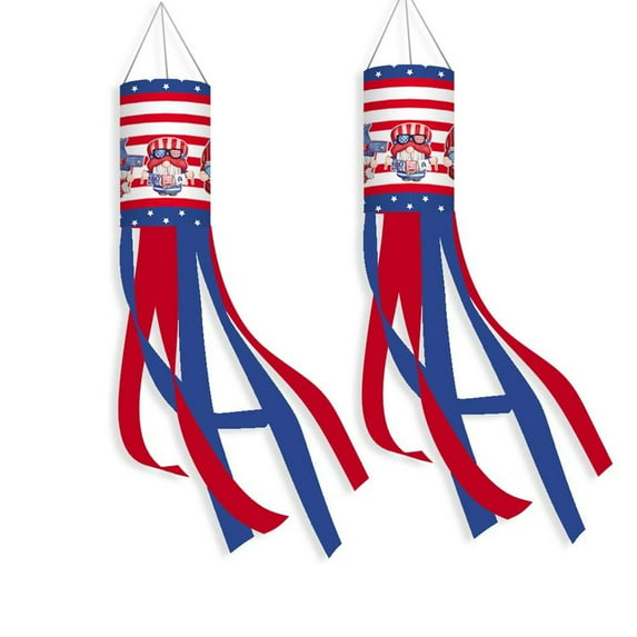Tyidzon 2Pc Independence Day Us Flag Wind Sock 4th of July Decorations Wind Socks for Outside Star and Stripe for Flag Day and 4th of July Decorations Outdoor Windsock