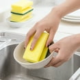 thumbnail image 1 of Tyidzon 2Pc Scrub Sponges Kitchen Cleaning Dish Sponge Non Scratch Cleaning Sponge for Daily Use Kitchen Sponges, Quick and Effective Dish Care, Yellow, 1 of 8