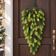 thumbnail image 1 of Tyidzon 2Pcs 30.7" Christmas Teardrop Swag with LED Lights, Lighted Artificial Greenery with Pinecones for Front Door Mantel Wall, 1 of 7
