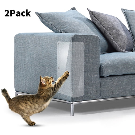 Tyidzon 2Pcs Cat Scratch Furniture Protector, 14X47cm Couch Protector from Cat Claws, Single-Sided Self Adhesive Anti Pet Deterrent Sofa Cover