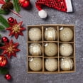thumbnail image 1 of Tyidzon 3.14 inch Gold Christmas Ornaments Set, 9Pcs Shatterproof Balls, Glitter Beaded Ball Decor for Xmas Tree, Holiday Mantel & Party Display, 1 of 6