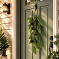thumbnail image 1 of Tyidzon 30.7" Christmas Teardrop Swag, Artificial Pinecones Pine Branches Teardrop Door Swag for Winter Wall Home Decor, 1 of 8