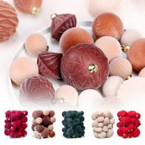 Tyidzon 35Pc Flocked Christmas Balls Velvet Christmas Balls Christmas Tree Christmas Tree Ball Ornaments Plastic Balls Xmas Hanging Ornaments Christmas Tree Decorations