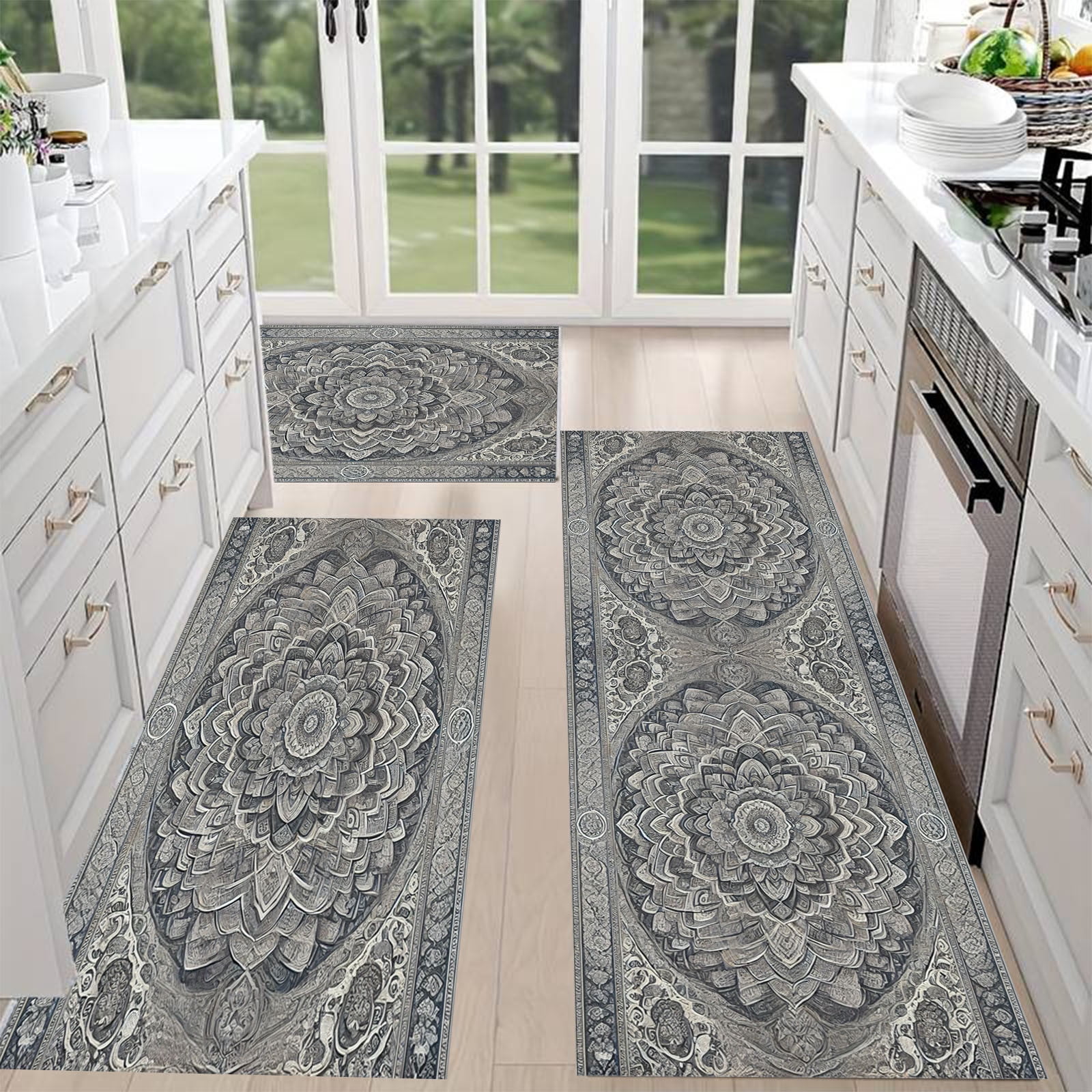 Tyidzon 3Pc Kitchen Rugs Non Slip Washable, Kitchen Runner Rug ...