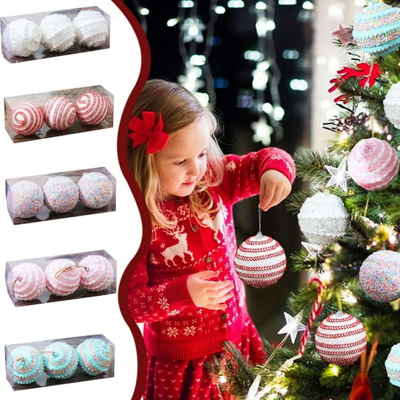 Tyidzon Christmas Ornaments Set - Christmas Tree Ornaments, 3.14 Inch Christmas Balls for Christmas Tree Decorations, Wreath Decor - Holiday Decorations