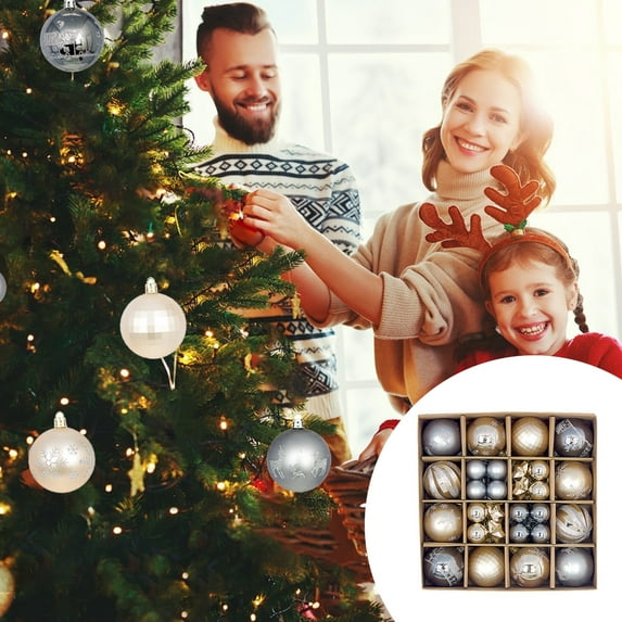 Tyidzon 44Pcs Christmas Ball Ornaments Shatterproof Christmas Ornaments Set Hanging Decor for Xmas Holiday Party 2.36 Inch