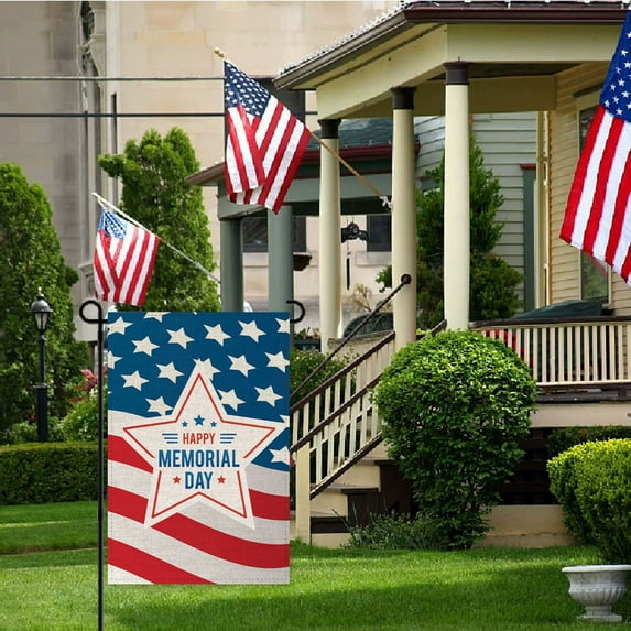Tyidzon 4th of July Patriotic Garden Flag 12x18 Inch Double Sided USA Flag Red White and Blue Memorial Day Independence Day Outside Yard Party Decoration