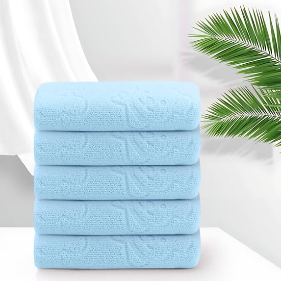 Tyidzon 5 Pack Face Towels Soft Hand Towels for Bathroom Absorbent Quick Dry - Gentle Skin-Friendly Cloths for Makeup, Easy to Rinse Facial Cleaning Towels, 12X24 Inch, Blue