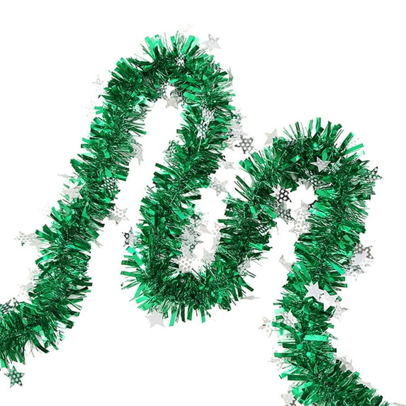 Tyidzon 6.56Ft Christmas Garland Xmas Tree Decorations Green Christmas Shining Garland Ceiling Hanging Decorations for New Year Party Birthday Holiday Indoor Outdoor Supplies