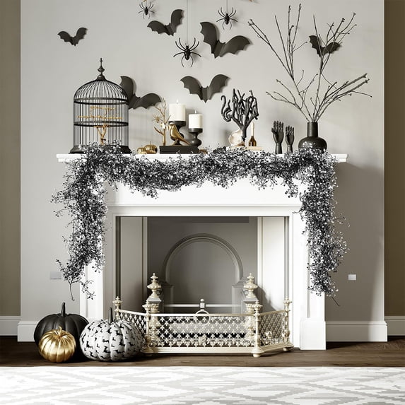Tyidzon 6FT Halloween Garland Artificial Rattan Vines Flexible Hanging for Halloween Thanksgiving Fall Wedding Party Decor