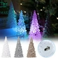 thumbnail image 1 of Tyidzon Acrylic Lighted Christmas Tree 4.7" Colorful LED Night Light Xmas Table Top Holiday Decoration Color Changing Light up Glitter Tabletop Figurine for Party Props, 1 of 9