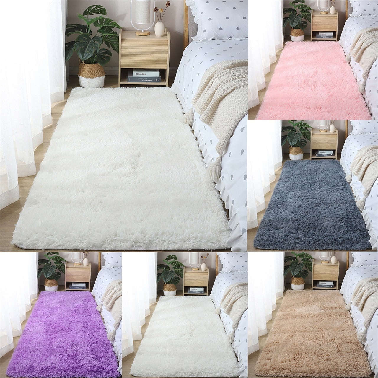 Solid Plush Rug Tyidzon Area Rug, 24x63 inch solid carpet Indoor Soft Plush Rugs for ...