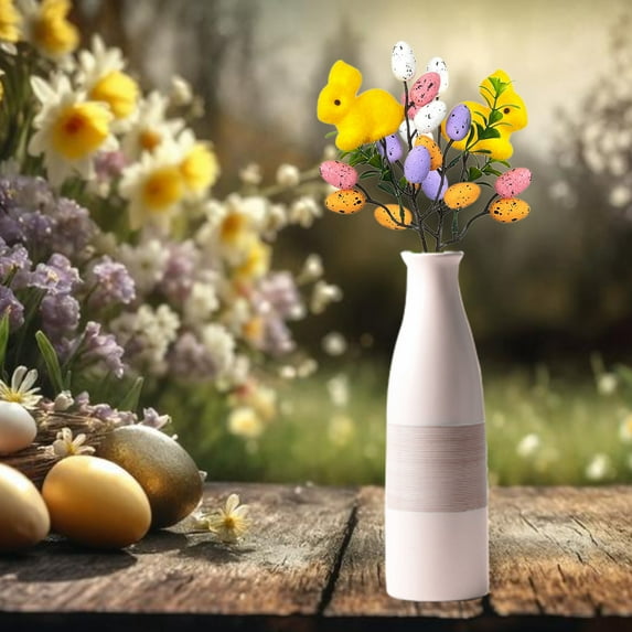 Tyidzon Artificial Easter Flower, 11 Inch Easter Egg Berries Decorations, Spring Flower Stems Easter Egg Twig Branches, for Home Party Vase Flower Arrangement Decor