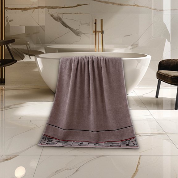 Tyidzon Bath Towel Adult Models 70X140Cm Thickened Cotton Class Household Towel Cotton Bath Absorbent Quick Dry Khaki