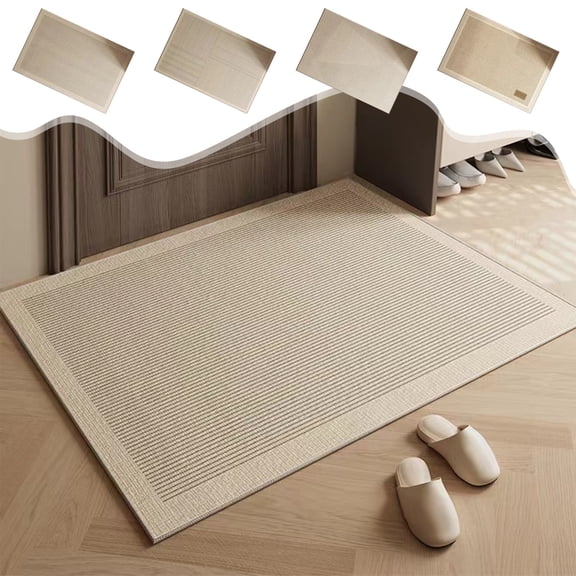 Tyidzon Bathroom Rugs 16x24 Inch Non Slip Bath Carpet Quick Dry Absorbent Door Mat for Bathroom Kitchen Front Door Entrance, Beige
