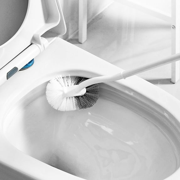 Tyidzon Bathroom Toilet Bowl Brush, Curved Design Toilet Brush for Deep Cleaning Under Rim, Easy Handy Compact Toilet Bowl Cleaner Brush for Bathroom