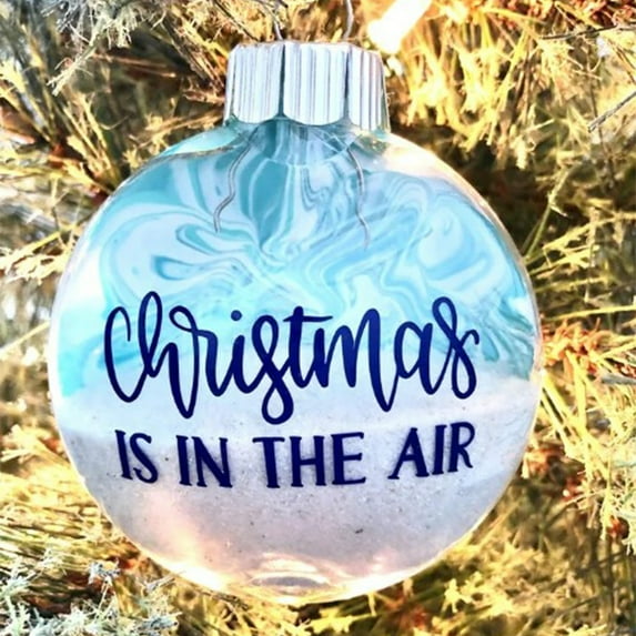 Tyidzon Beach Christmas Ornaments, 2D Beach Theme Decor 2.7 Inch Christmas Tree Ornaments, Hanging Ornaments for Xmas Tree Holiday Party Decorations