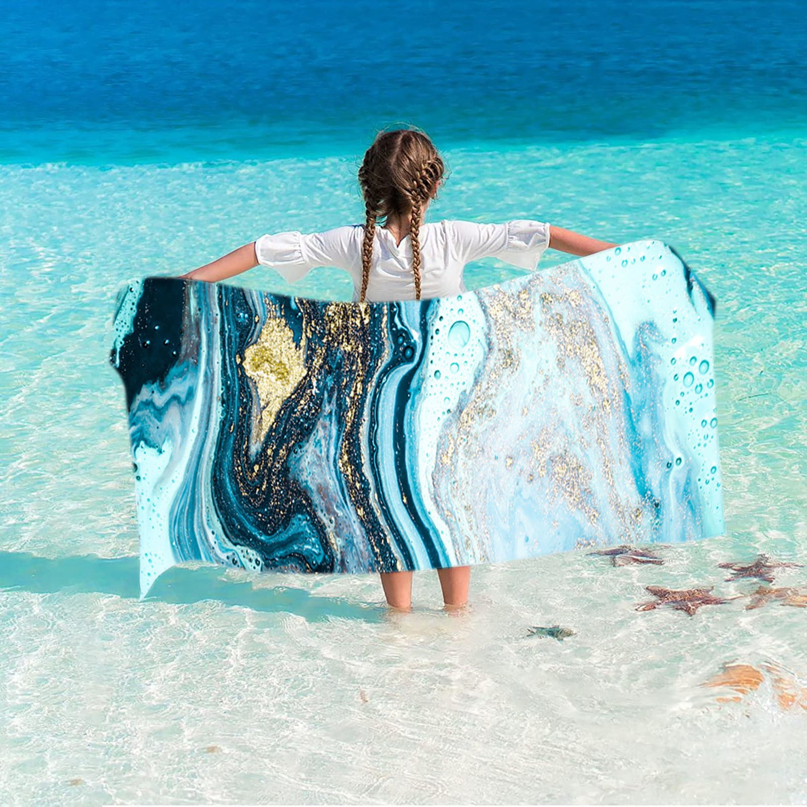 Tyidzon Beach Towel, Sand Free, Light Weight, Travel Friendly Soft Absorbent Beach Towels Quick Dry Towels For Swim Bath Camping Pool