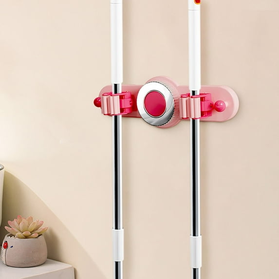 Tyidzon Broom Holder Wall Mount, Suction Cup Broom Holder, No Punching Required Broom Organizer Wall Mount for Bathroom, Kitchen, Office, Utility Room, Laundry Room