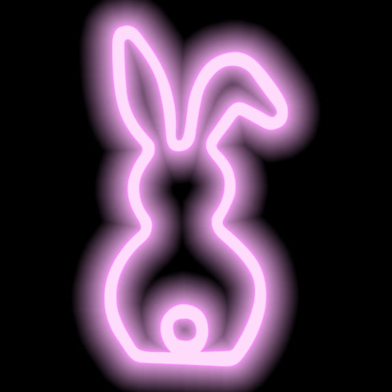Tyidzon Bunny Night Light, Easter Neon Rabbits Tail Shape Night Lamp with Soft Glow for Kids Room Easter Decorations Gifts, 11" Pink