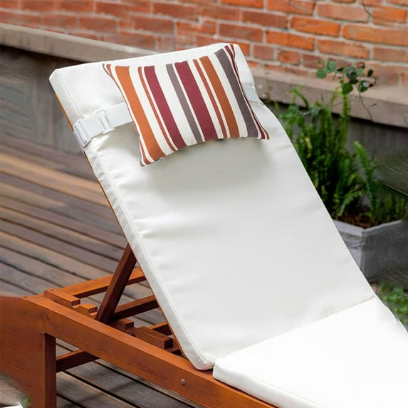 Tyidzon Chaise Lounge Chair Outdoor Waterproof Throw Pillows, Stripe Waterproof Headrest Pillow Lumbar Pillow Lounge Chair Pillow for Beach Pool Side Patio Office, 11X16 Inch