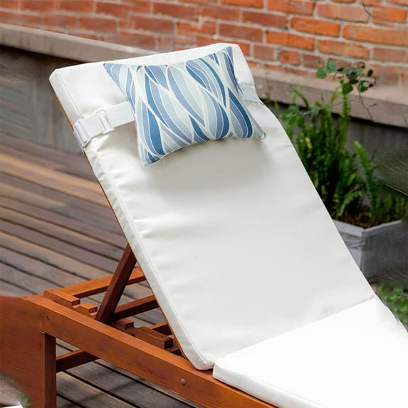 Tyidzon Chaise Lounge Chair Outdoor Waterproof Throw Pillows, Stripe Waterproof Headrest Pillow Lumbar Pillow Lounge Chair Pillow for Beach Pool Side Patio Office, 11X16 Inch